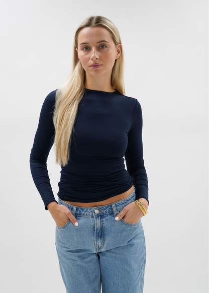 Long sleeve top long night blue (tall)