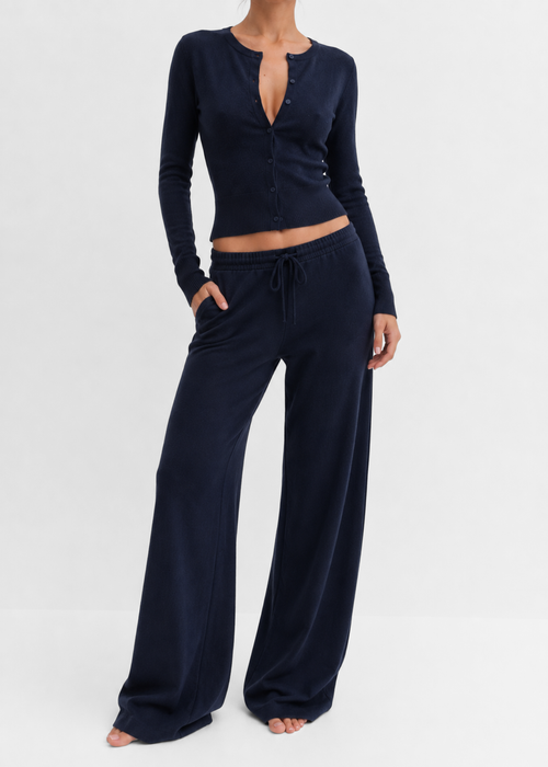 Soft knitted pants night blue (tall)