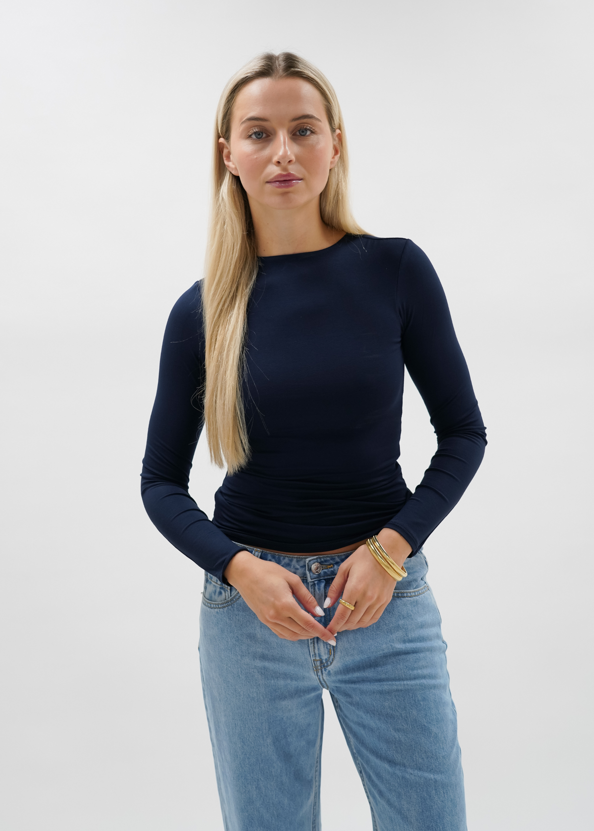 Long sleeve top long night blue (tall)