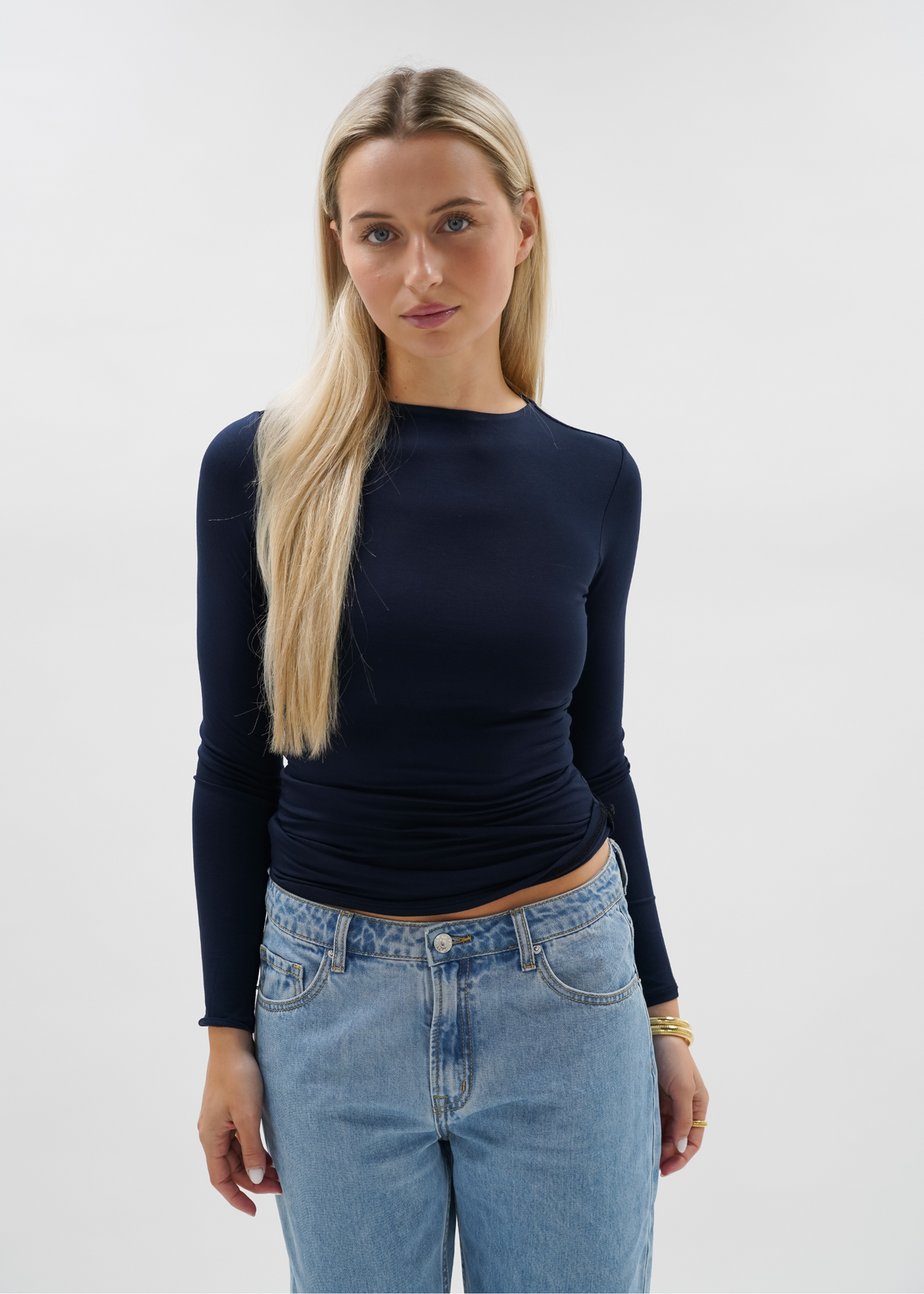 Long sleeve top long night blue (tall)