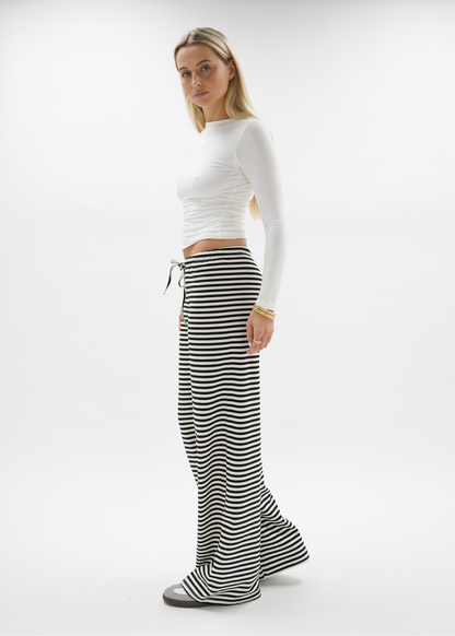 Soft striped pants crème/black (regular)