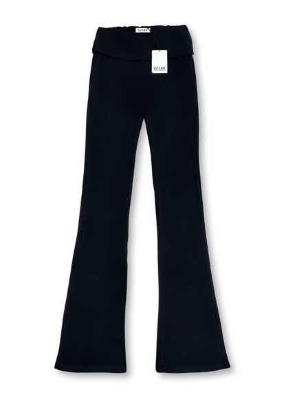 Fold-over flared pants black (tall)