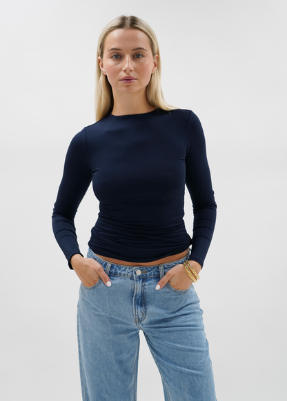 Long sleeve top long night blue (tall)