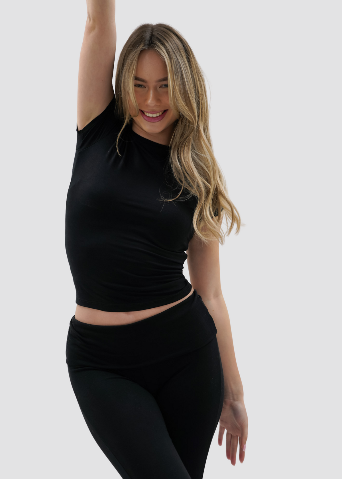 Short sleeve top long black (tall)
