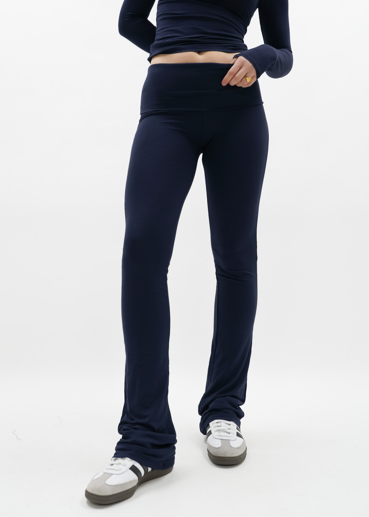 Fold-over flared pants night blue (tall)