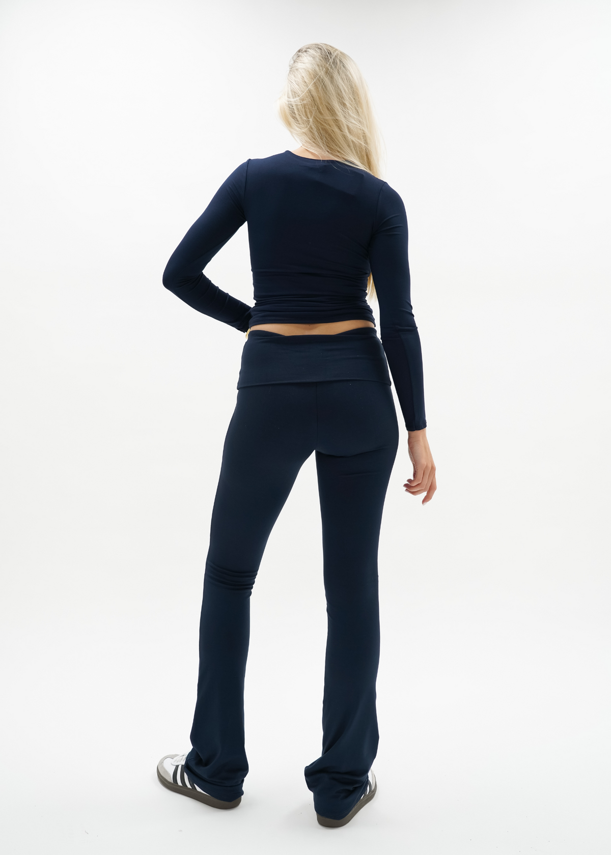 Fold-over flared pants night blue (tall)