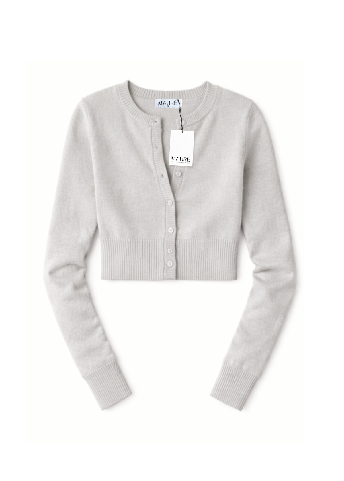 Soft knitted cardigan cream grey (tall)