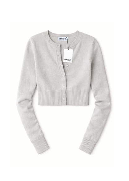 Soft knitted cardigan cream grey (tall)
