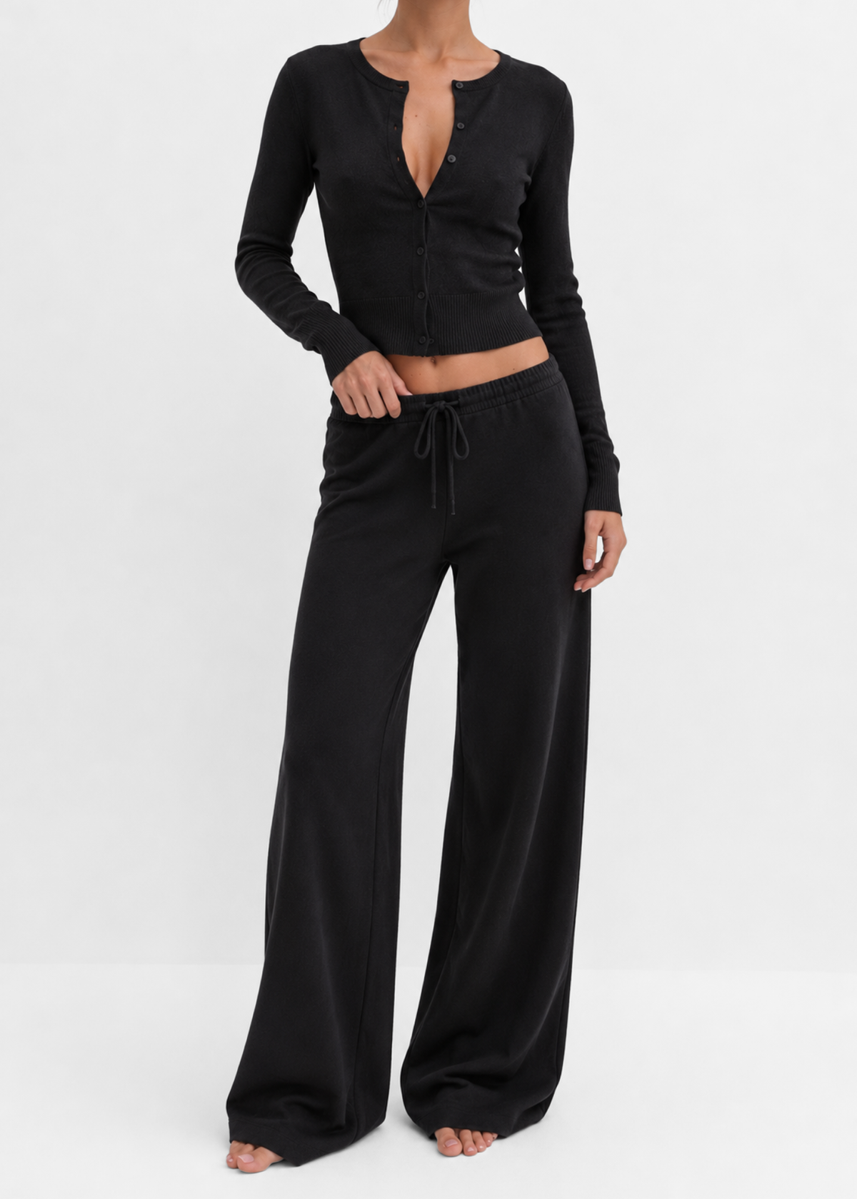 Soft knitted pants black (tall)
