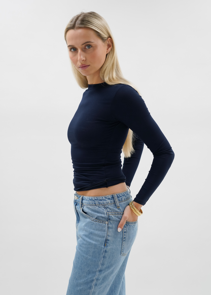 Long sleeve top long night blue (tall)