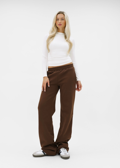 Low/mid waist jogger pants chocolate brown (tall)