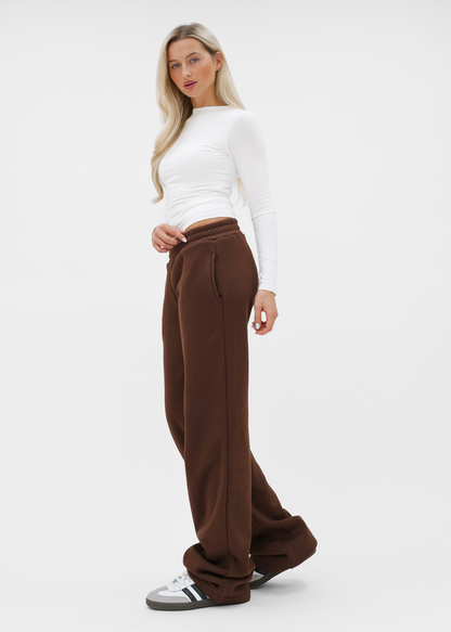 Low/mid waist jogger pants chocolate brown (tall)