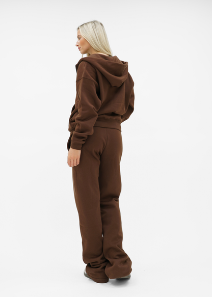 Low/mid waist jogger pants chocolate brown (tall)