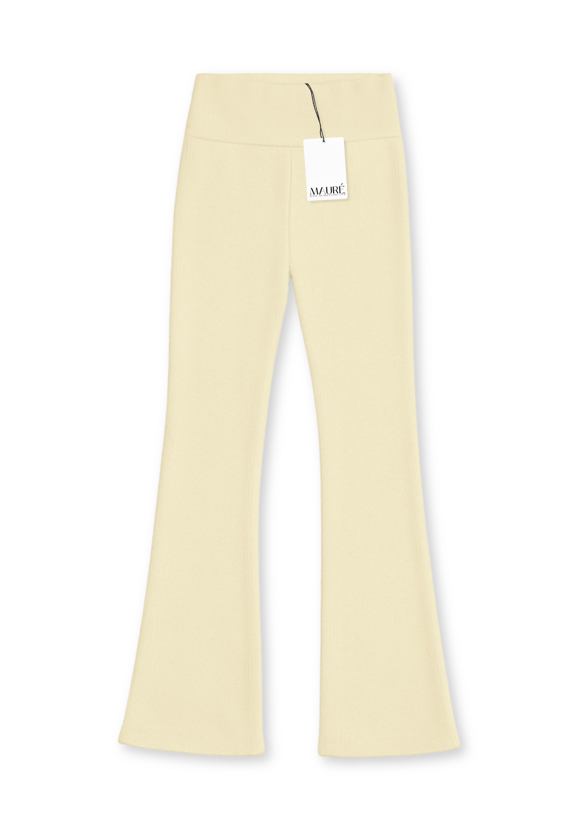 Fold-over flared pants butter (tall)
