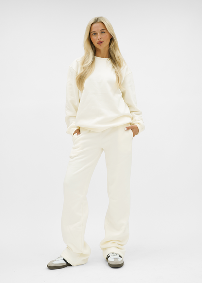 Low/mid waist jogger pants off-white (tall)