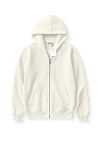 Basic zip hoodie off-white (tall)