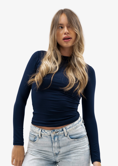 Long sleeve top long night blue (tall)