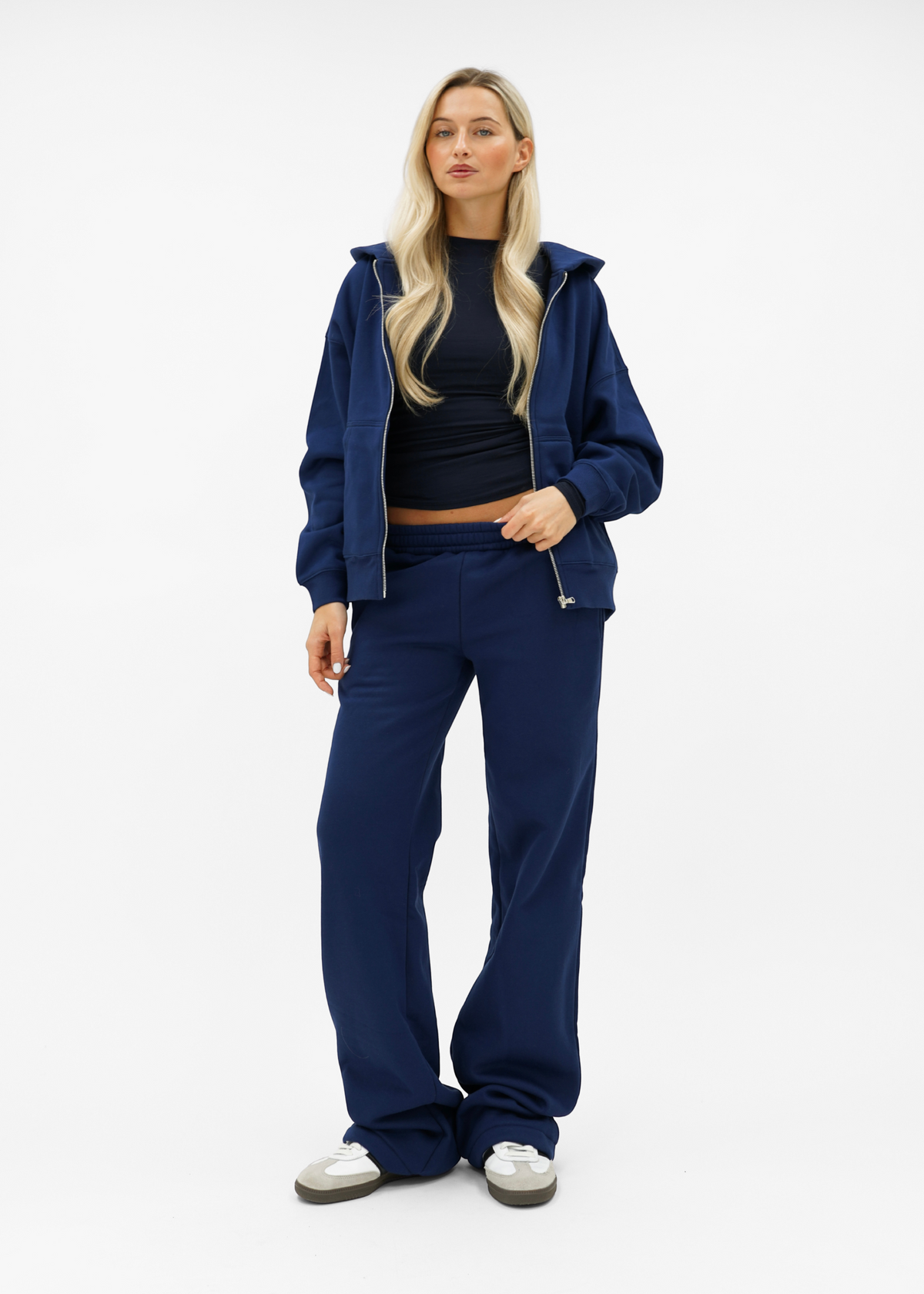 Basic zip hoodie night blue (tall)