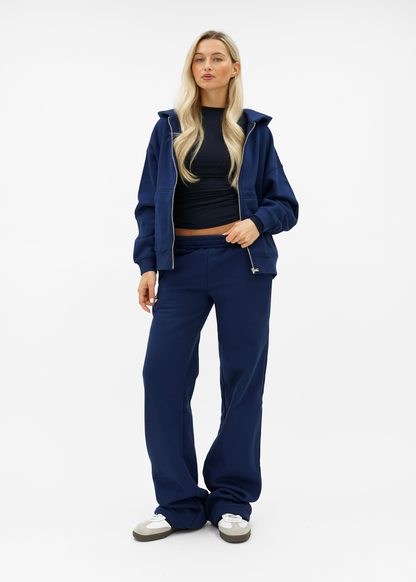 Basic zip hoodie night blue (tall)