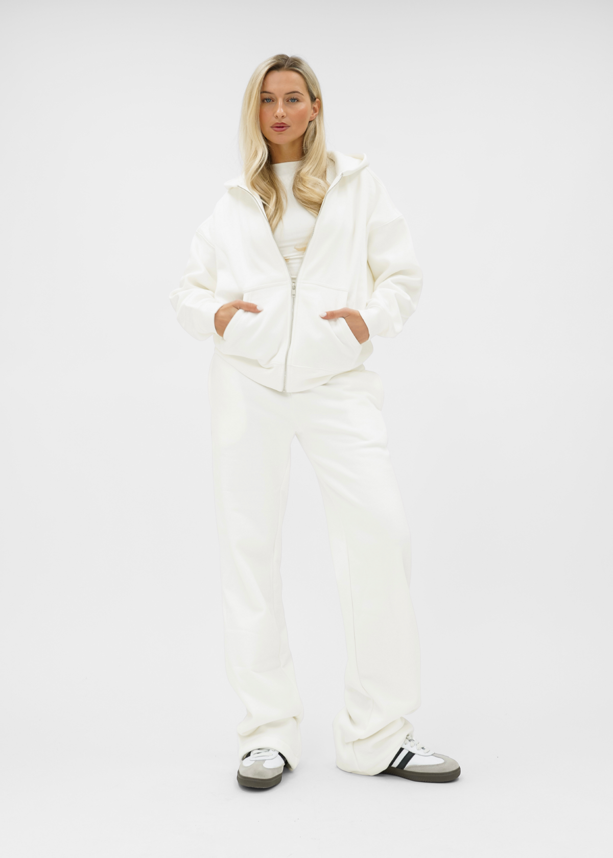 Basic zip hoodie white (tall)