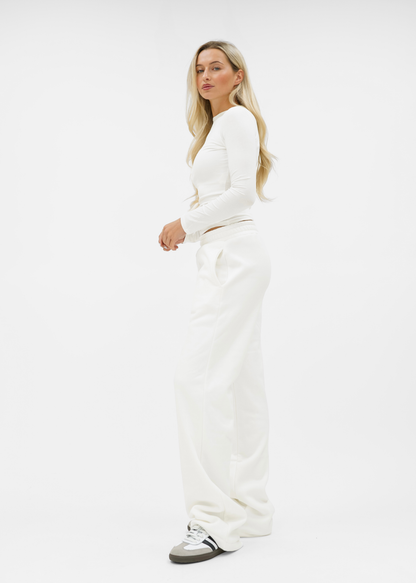 Low/mid waist jogger pants white (tall)
