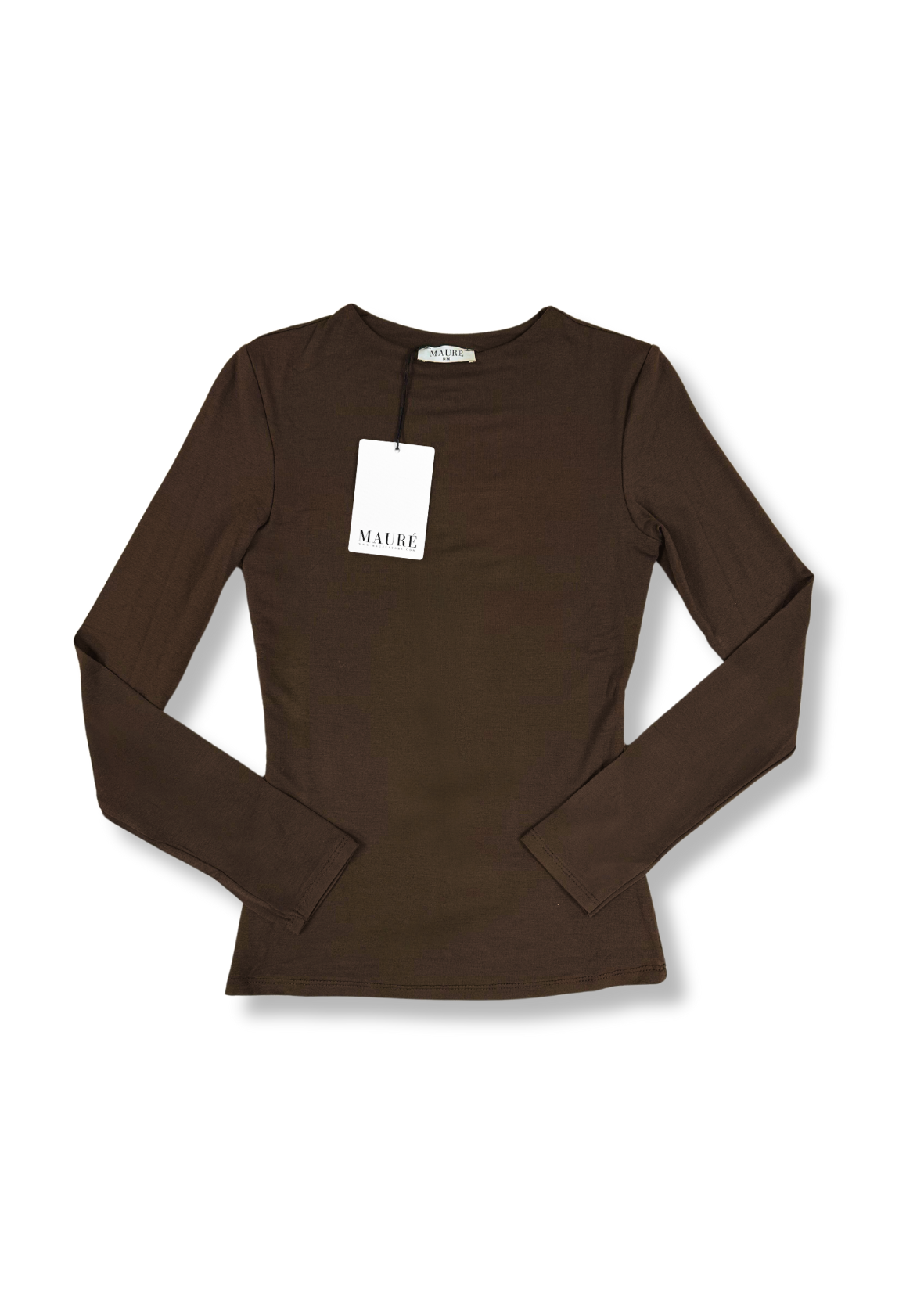 Long sleeve top long chocolate brown (tall)