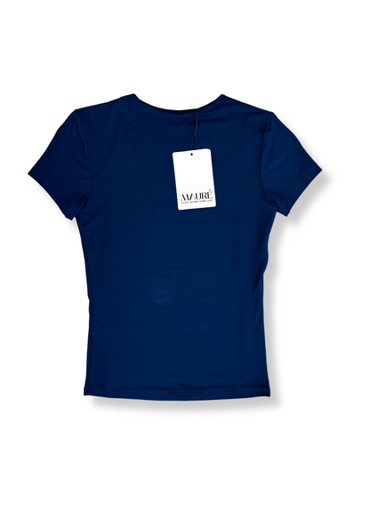 Short sleeve top long night blue (tall)