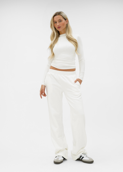 Low/mid waist jogger pants white (tall)